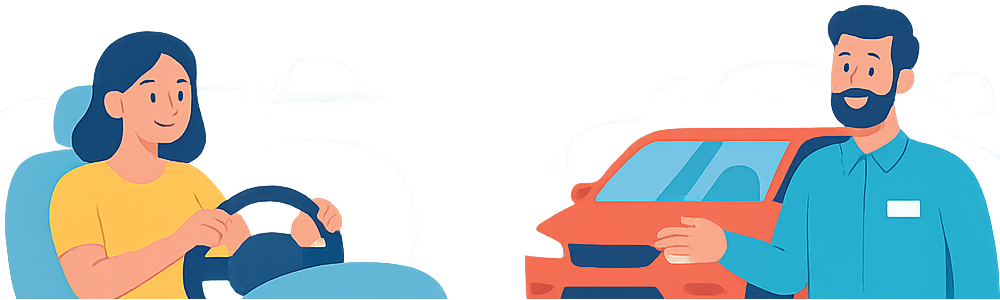 Aluno aprendendo a dirigir com instrutor certificado para tirar CNH